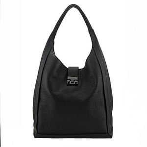 Loeffler Randall Large Black Bodega Leather Hobo Tote